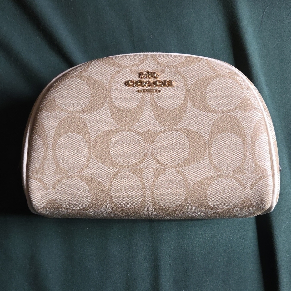 Coach Tan Signature Cosmetic Pouch